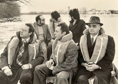 Gérard Gouzes, Michel Rocard et Maurice Cazasus (conseiller général)
