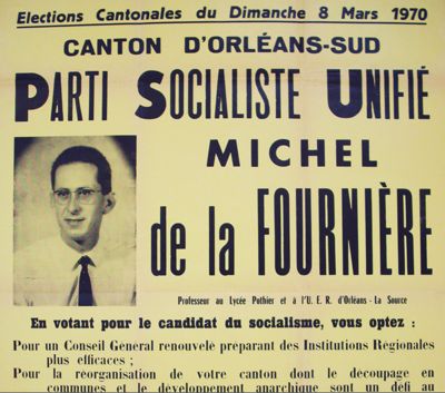 Affiche de Michel de la Fournière pour les élections cantonales de 1970 (cliché ITS)